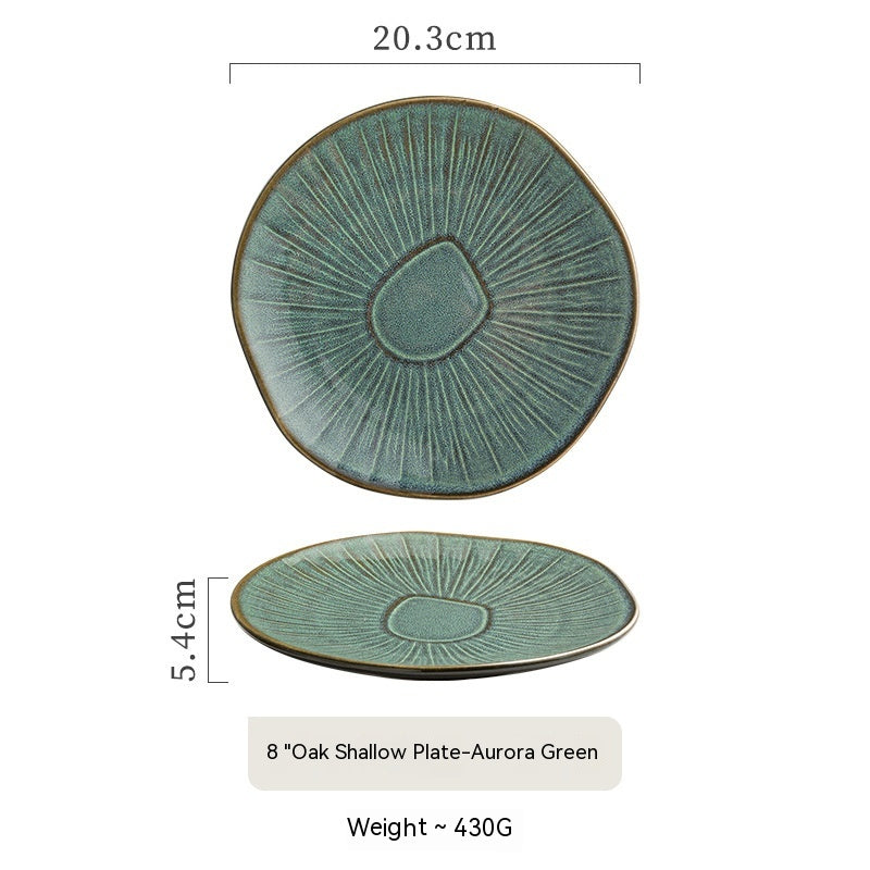 Aurora Oak Retro Serving Plate