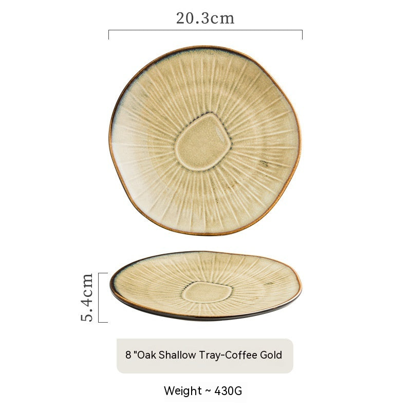 Aurora Oak Retro Serving Plate