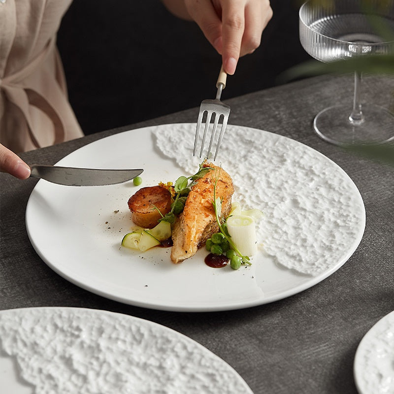 Nordic Stone Texture Dining Plate