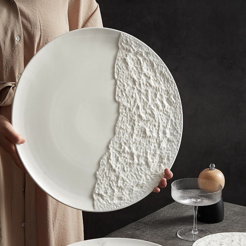 Nordic Stone Texture Dining Plate