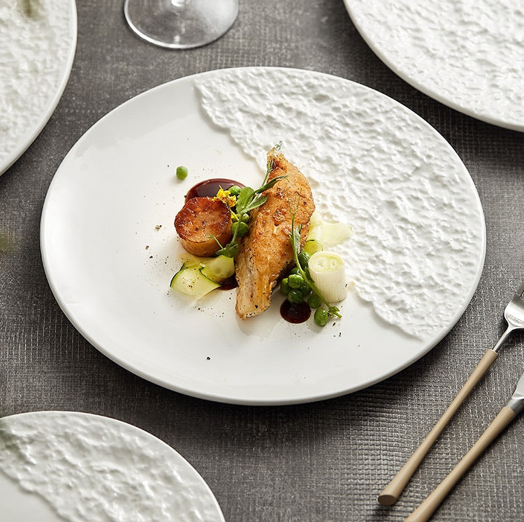 Nordic Stone Texture Dining Plate
