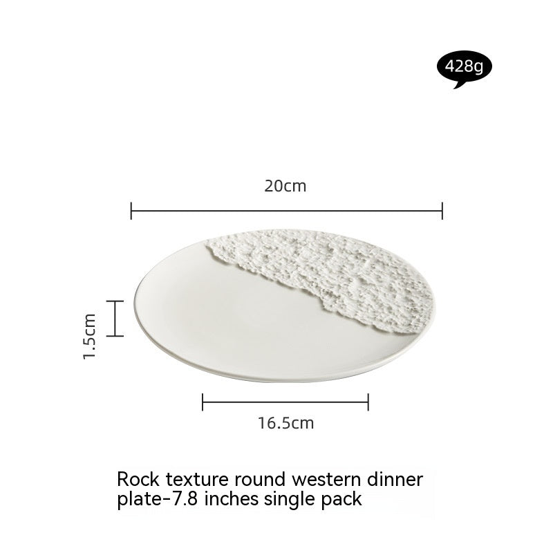 Nordic Stone Texture Dining Plate
