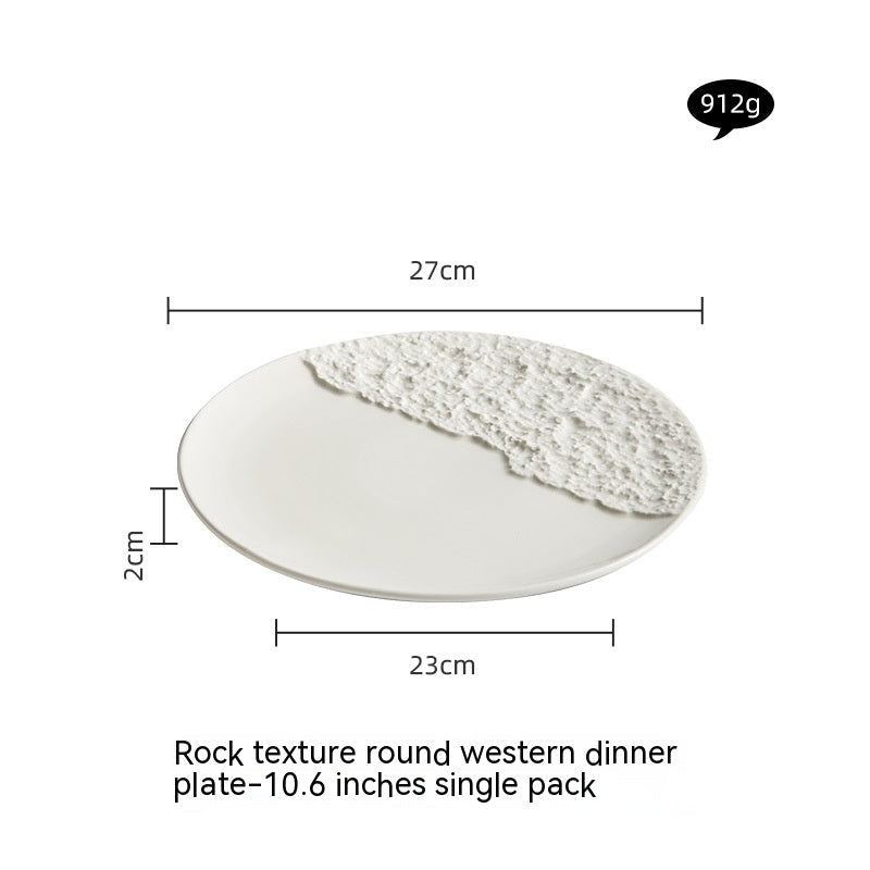 Nordic Stone Texture Dining Plate