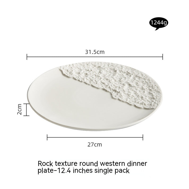 Nordic Stone Texture Dining Plate