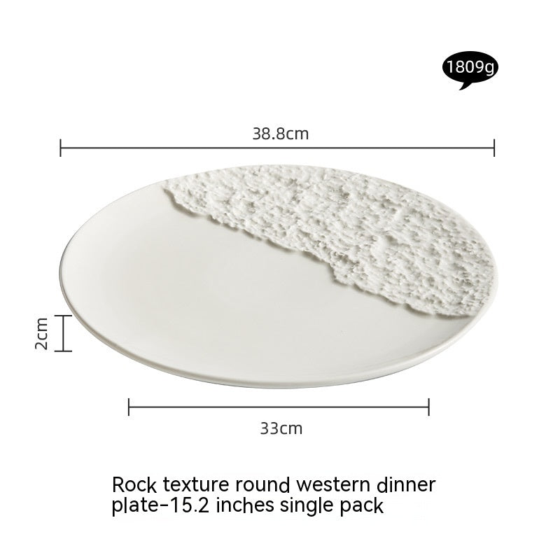 Nordic Stone Texture Dining Plate
