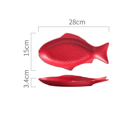 Ocean Curve Ceramic Fish Plate