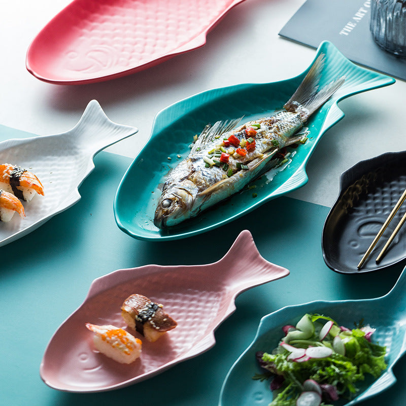 Ocean Curve Ceramic Fish Plate